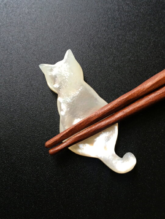 楽天市場】【Pearl Collection】白蝶貝 猫 箸置き M ねこ オーロラ 