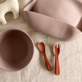 【WOOD´N】ベビーカトラリー　木製　スプーン　フォーク　サオ材　木製食器