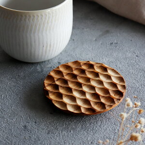 yTEAK WOODzEhR[X^[@Round Coaster@8.5cm@`[N@ؐ