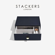 【STACKERS】クラシック　ドロワー　ジュエリーボックス 3sec ペブルネイビー　Navy 引き出し　スタッカ…
