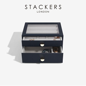 �ySTACKERS�z�N���V�b�N �h�����[�W���G���[�{�b�N�X �I�ׂ�2�Z�b�g �l�C�r�[�y�u���@Navy Pebble �����o�� �K���X �X�^�b�J�[�Y �����h�� �C�M���X