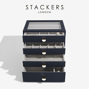 �ySTACKERS�z�N���V�b�N �h�����[�W���G���[�{�b�N�X �I�ׂ�4�Z�b�g �l�C�r�[�y�u�� Navy Pebble �����o�� �K���X �X�^�b�J�[�Y �����h�� �C�M���X