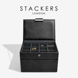 【STACKERS】ミニ ジュエリーボックス 2個セット 2set ブラック Black ウォッチ＆カフスリンク Watch & Cufflink Box メンズ men's スタッカーズ