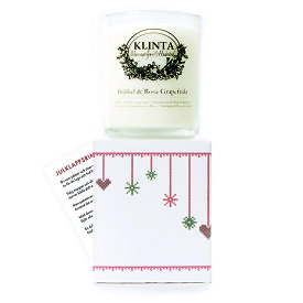 【ポイント20倍】【KLINTA】クリスマス限定　マッサージキャンドル 200ml　バブル＆ピンクグレープフルーツ　ギフトカード付き　　キャンドル　クリンタ　ろうそく　フレグランスキャンドル　マッサージ　ギフト　クリスマスプレゼント