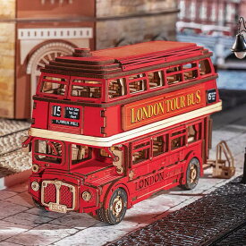 【Rolife】ロンドンバス　London Bus 3D　木製パズル　DIY 　ミニチュア模型