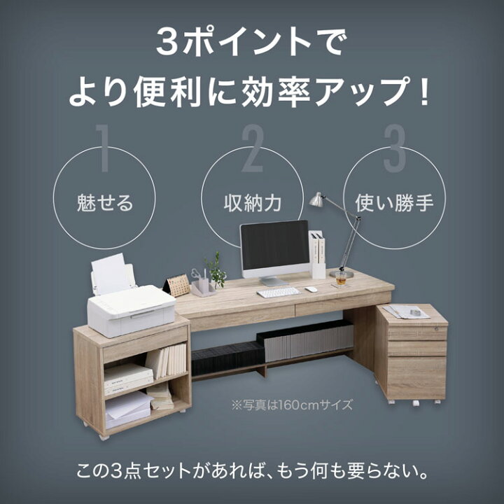 楽天市場】パソコンデスク デスク 幅120cm デスクセット 3点セット 