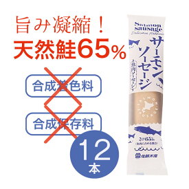 無添加 ソーセージ【北海道産鮭使用】サーモンソーセージ 100g 12個セット｜佐藤水産 北海道 鮭 ソーセージサーモン 魚肉 魚肉ソーセージ 人気 ギフト お取り寄せ 非常食 備蓄 保存食 魚キャンプ 魚 健康 魚肉たんぱく おやつ お弁当 お試し 食品 まとめ買い 送料無料