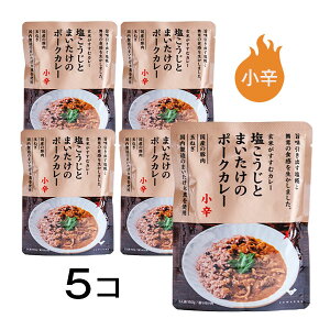 送料無料 結わえる 塩こうじとまいたけのポークカレー 小辛 150g 5個セット 無添加 化学調味料不使用 国産野菜使用 やさしい辛さ ごろごろ具材 ポークカレー 玄米ごはんに合う 自然派 レトル