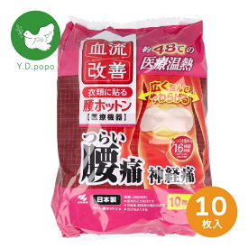 【期間限定25%OFF！3点購入クーポンで】【全国送料無料!】【最安値に挑戦中！】血流改善 腰ホットン 16時間 10枚入　貼れるカイロ　冬　防寒　寒さ対策　冷え対策　温活　手軽　使い捨て　長時間