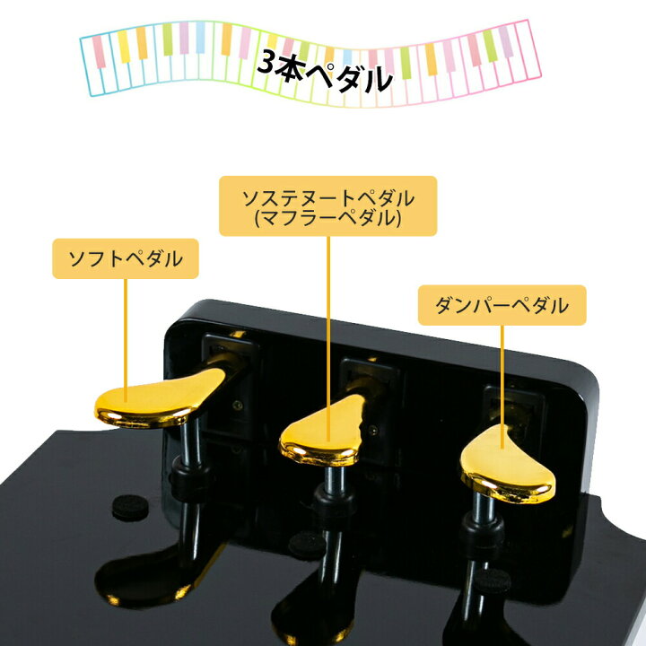楽天市場】補助ペダル 木製 ピアノペダル ペダル3本 電子キーボード 