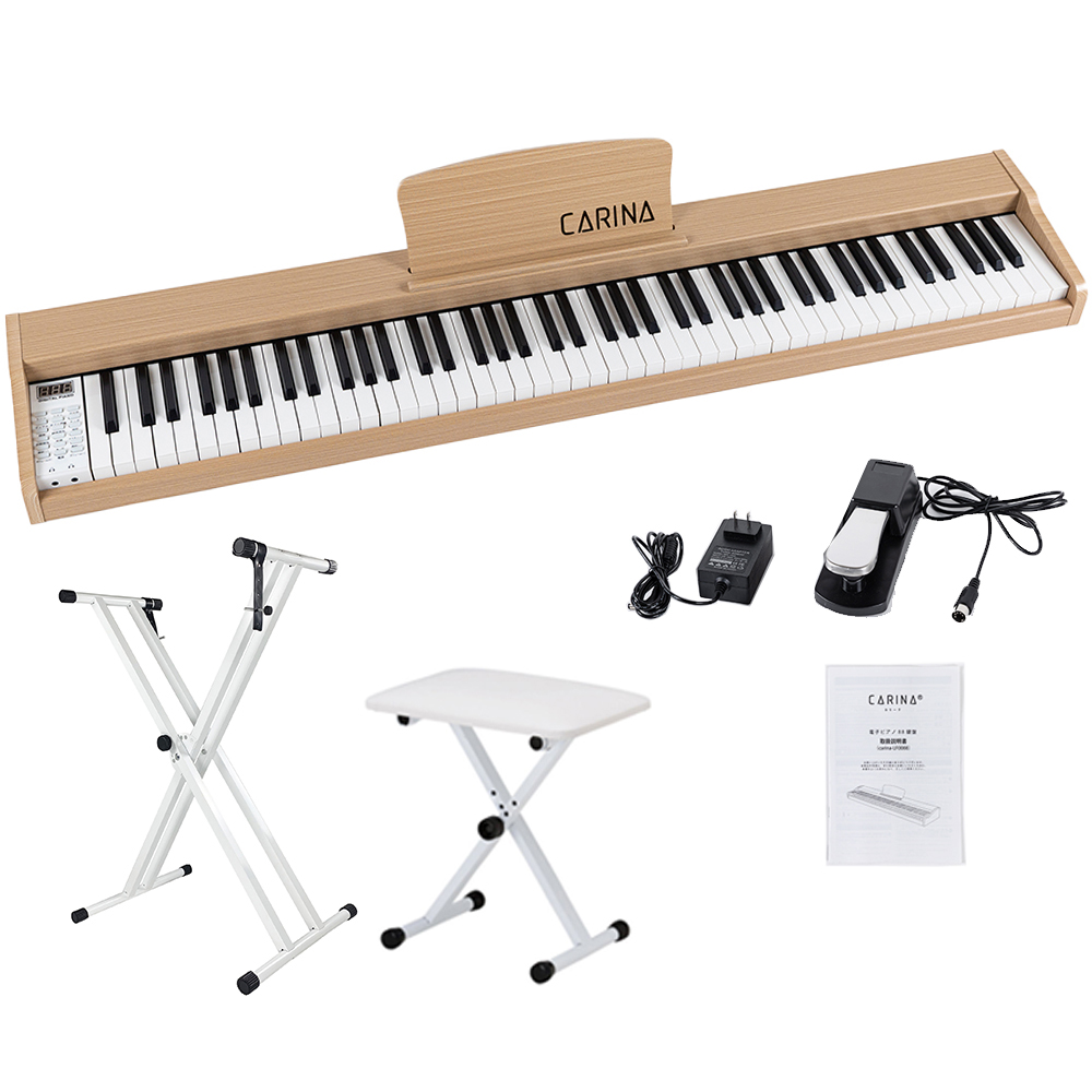 楽天市場最新モデル電子ピアノ 鍵盤 スタンド 椅子セット 木製
