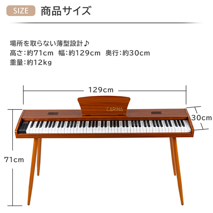 楽天市場】【スタンド付き】電子ピアノ 88鍵盤 木製 給電タイプ dream 
