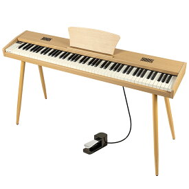 【スタンド付き】電子ピアノ 88鍵盤 木製 給電タイプ dream音源 MIDI対応 スリム 初心者 新学期 新生活 木目調 ブラウン ベージュ【演奏動画あり】