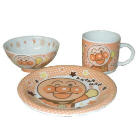 アンパンマン 食器 茶碗 オレンジ色マグカップ ケーキ皿 キッズ 3点セット 【子供用食器】 ギフト お茶碗 AP かわいいこどもちゃわん