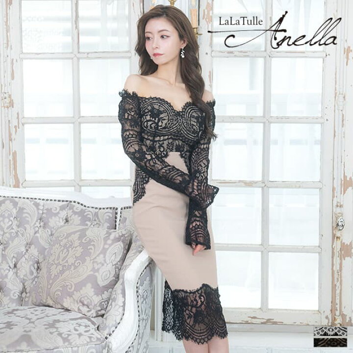 楽天市場】【盛りブラ付き】Anella アネラ 韓国ドレス 膝丈 オフ 