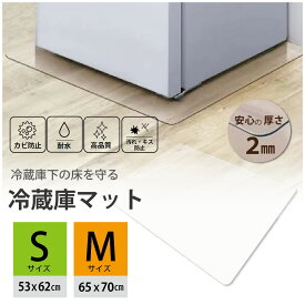 冷蔵庫マット クリア 冷蔵庫下マット 冷蔵庫シート 冷蔵庫置き 洗濯機置き Sサイズ 53x62cm 送料無料