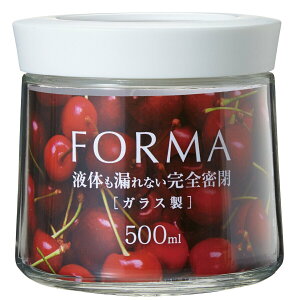 アスベル フォルマ 密閉ガラスポット 500ml ホワイト MG-500