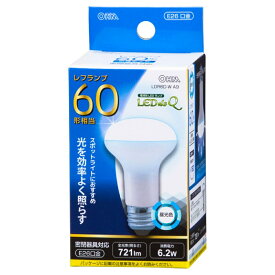 オーム電機 LED電球 レフ形 E26 60形相当 昼光色 LDR6D-W A9