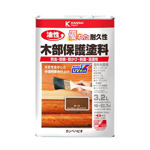カンペハピオ 油性木部保護塗料 3.2L チーク