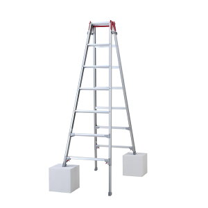 【法人限定】長谷川工業 脚部伸縮式はしご兼用脚立 ワンタッチバー付 RYZ-21d 【メーカー直送・代引不可・置配不可・配送地域限定】