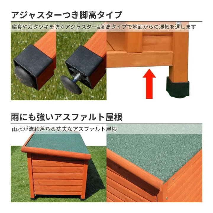 楽天市場】犬小屋 片屋根木製犬舎 Lサイズ 屋外 中型・大型犬 DHW1018 