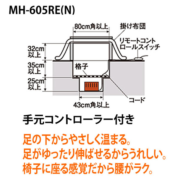 メトロ 堀こたつヒーター 人気TOP N MH-605RE
