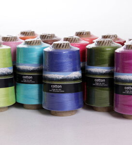 コットン100%糸 たっぷり200gコーン巻き【卓上 手織り 織機 ヘドル 紡ぎ 染め 羊毛 フェルト ニードル 糸 綿 ウール】