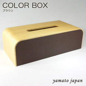 ◆マラソン！ポイント10倍！◆yamato japan（ヤマト工芸）【日本製】ティッシュケース　COLOR BOX　色：ブラウンYK05-108