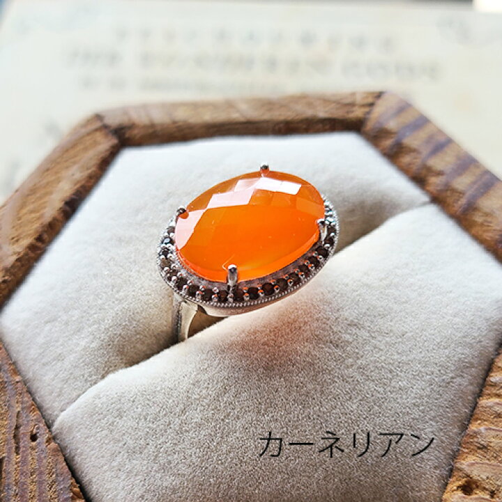 楽天市場】tiara カーネリアン プレナイト 大粒 リング 天然石 