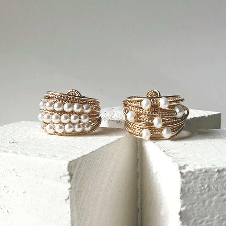 楽天市場】wire ring パール スワロフスキー リング 天然石 ゴールド 
