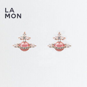 BBA EGXgEbh sAX Vivienne Westwood MIREILLE EARRINGS ^ sAX SILVER/PINK Vo[/sNn