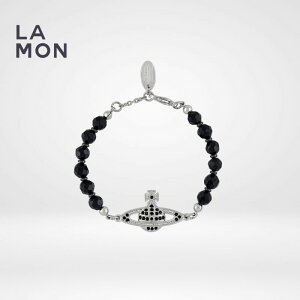 BBA EGXgEbh uXbg Vivienne Westwood MESSALINE BRACELET ^ NX^ uXbg SILVER/BLACK Vo[/ubNn
