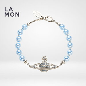 ���B���B�A�� �E�G�X�g�E�b�h �u���X���b�g Vivienne Westwood MINI BAS RELIEF BRACELET ���^�� �X�����t�X�L�[ �O���X �p�[�� �u���X���b�g SILVER/BLUE �V���o�[/�u���[�n