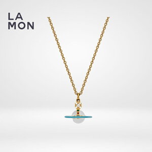 BBA EGXgEbh lbNX Vivienne Westwood PETITE ORIGINAL ORB PENDANT ^ lbNX GOLD/BLUE S[h/u[n