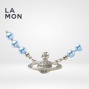 ���B���B�A�� �E�G�X�g�E�b�h �l�b�N���X Vivienne Westwood MINI BAS RELIEF CHOKER ���^�� �X�����t�X�L�[ �O���X �p�[�� �l�b�N���X SILVER/BLUE �V���o�[/�u���[�n