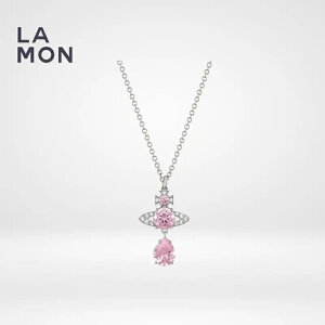 BBA EGXgEbh lbNX Vivienne Westwood ISMENE DROP PENDANT ^ NX^ lbNX SILVER/PINK Vo[/sNn