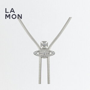 BBA EGXgEbh lbNX Vivienne Westwood Bolo Tie Necklace ^ lbNX PLATINUM Vo[n