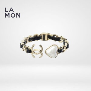 �y�V�i�z�V���l�� �u���X���b�g CHANEL BRACELET AB7572 �R�R�}�[�N ���^�� ���W�� ���U�[ �n�[�g �u���X���b�g GOLD/BLACK �S�[���h/�u���b�N�n