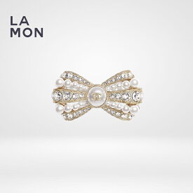 【新品】シャネル ブローチ CHANEL BROOCH AB3675 ココマーク メタル ストラス コスチューム パール 蝶々結び ブローチ GOLD ゴールド系