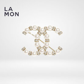 【新品】シャネル ブローチ CHANEL BROOCH AB5647 ココマーク メタル ストラス コスチューム パール ブローチ GOLD ゴールド系