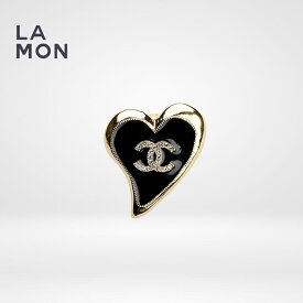 【新品】シャネル ブローチ CHANEL BROOCH AB8041 ココマーク メタル ハート ブローチ GOLD/BLACK ゴールド/ブラック系