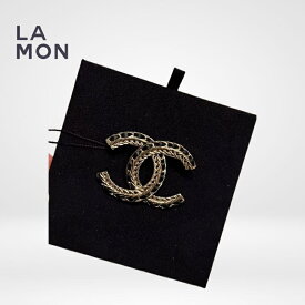 【新品】シャネル ブローチ CHANEL BROOCH AB8317 ココマーク メタル レザー ブローチ GOLD/BLACK ゴールド/ブラック系