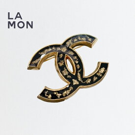 【新品】シャネル ブローチ CHANEL BROOCH AB9935 ココマーク メタル レジン ブローチ GOLD/BLACK ゴールド/ブラック系