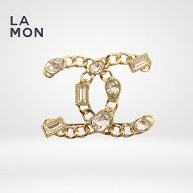 【新品】シャネル ブローチ CHANEL BROOCH ABC589 ココマーク メタル ストラス ブローチ GOLD ゴールド系