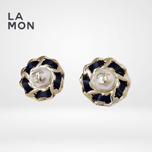 yVizVl sAX CO CHANEL EARRINGS AB0097 RR}[N ^ RX`[ p[ sAX CO GOLD/BLACK S[h/ubNn