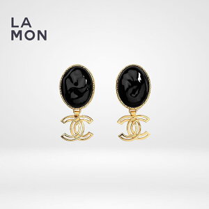 yVizVl sAX CO CHANEL EARRINGS AB5092 RR}[N ^ W sAX CO GOLD/BLACK S[h/ubNn