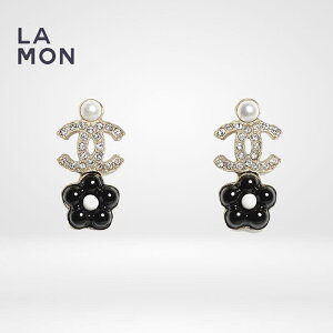 yVizVl sAX CO CHANEL EARRINGS AB6030 RR}[N ^ XgX RX`[ p[ sAX CO GOLD/BLACK S[h/ubNn