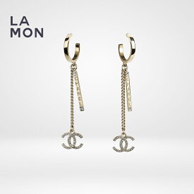 【新品】シャネル ピアス CHANEL EARRINGS AB6077 ココマーク メタル ストラス ぶら下がり ピアス GOLD ゴールド系