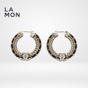 yVizVl sAX CO CHANEL EARRINGS AB8301 RR}[N ^ XgX U[ t[v sAX CO GOLD/BLACK S[h/ubNn