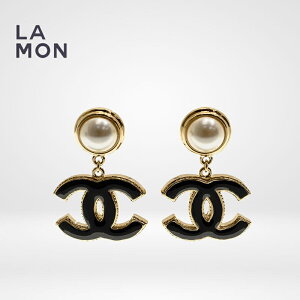 yVizVl sAX CO CHANEL EARRINGS AB8688 RR}[N ^ RX`[ p[ sAX CO GOLD/BLACK S[h/ubNn